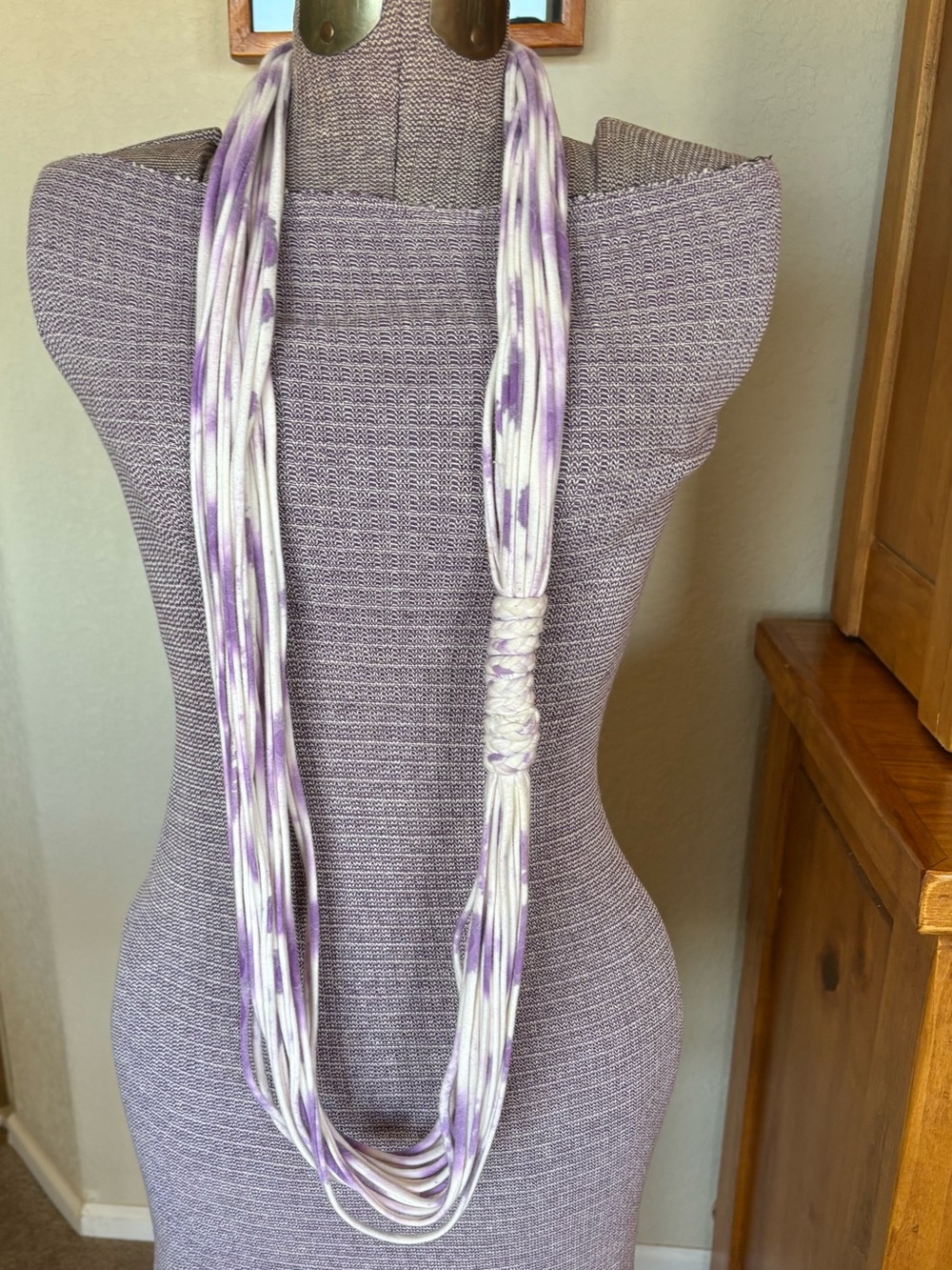 Tie Dyed infinity spaghetti T-shirt scarf. Personally handmade. Good condition - Picture 5 of 9
